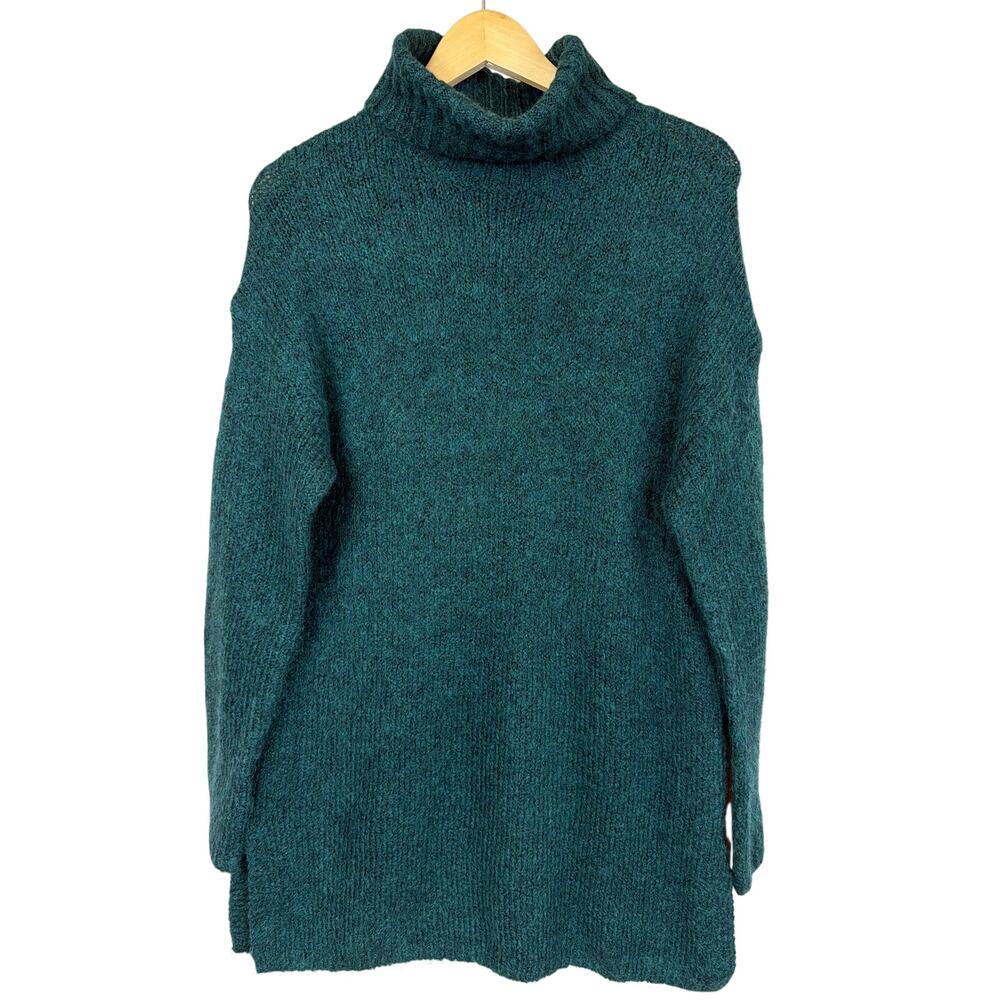 NWT Soya concept Green Oversized Long Turtleneck Sweater Size XS